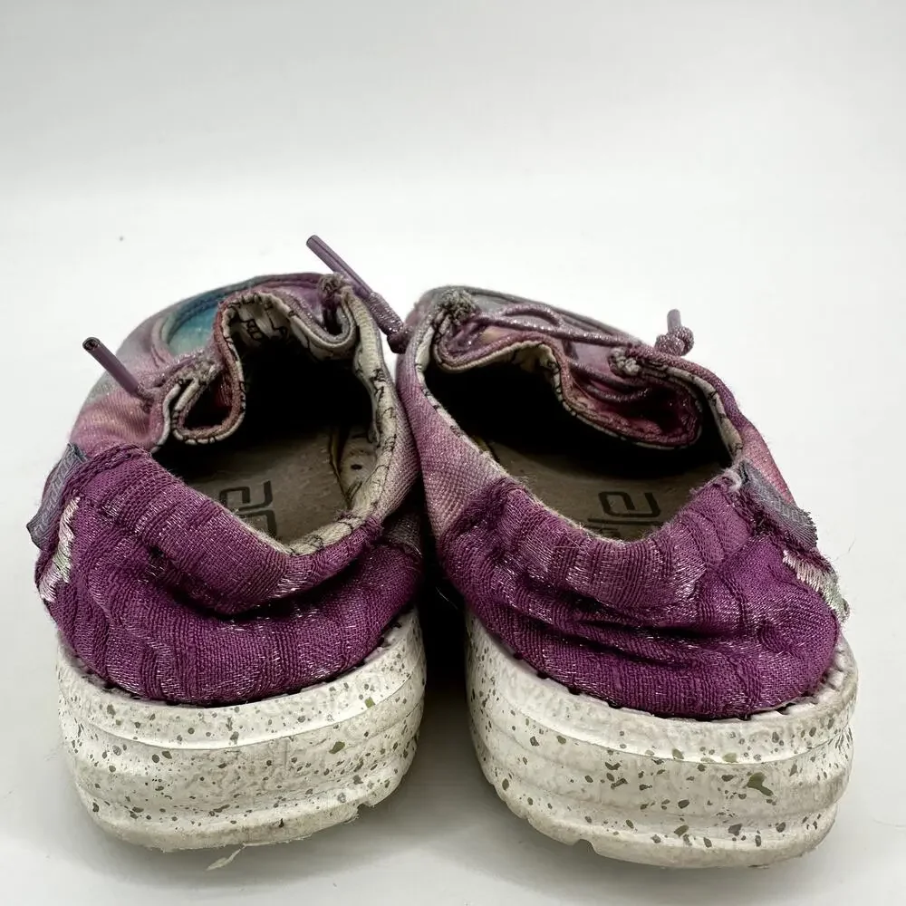 Hey Dude Wendy Dreamer Casual Moccasin Sneakers Lace Purple Pink Pastel K8